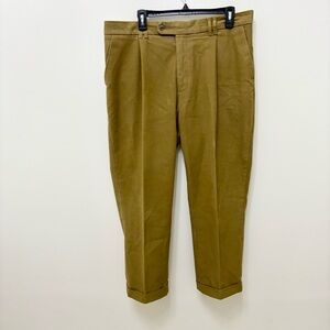 Barbour Pants Mens 36 Khaki Chinos Moleskin Pleated Vintage Casual